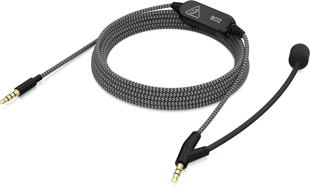 BC12 Premium Headphone Cable with Boom Microphone and In-Line Control