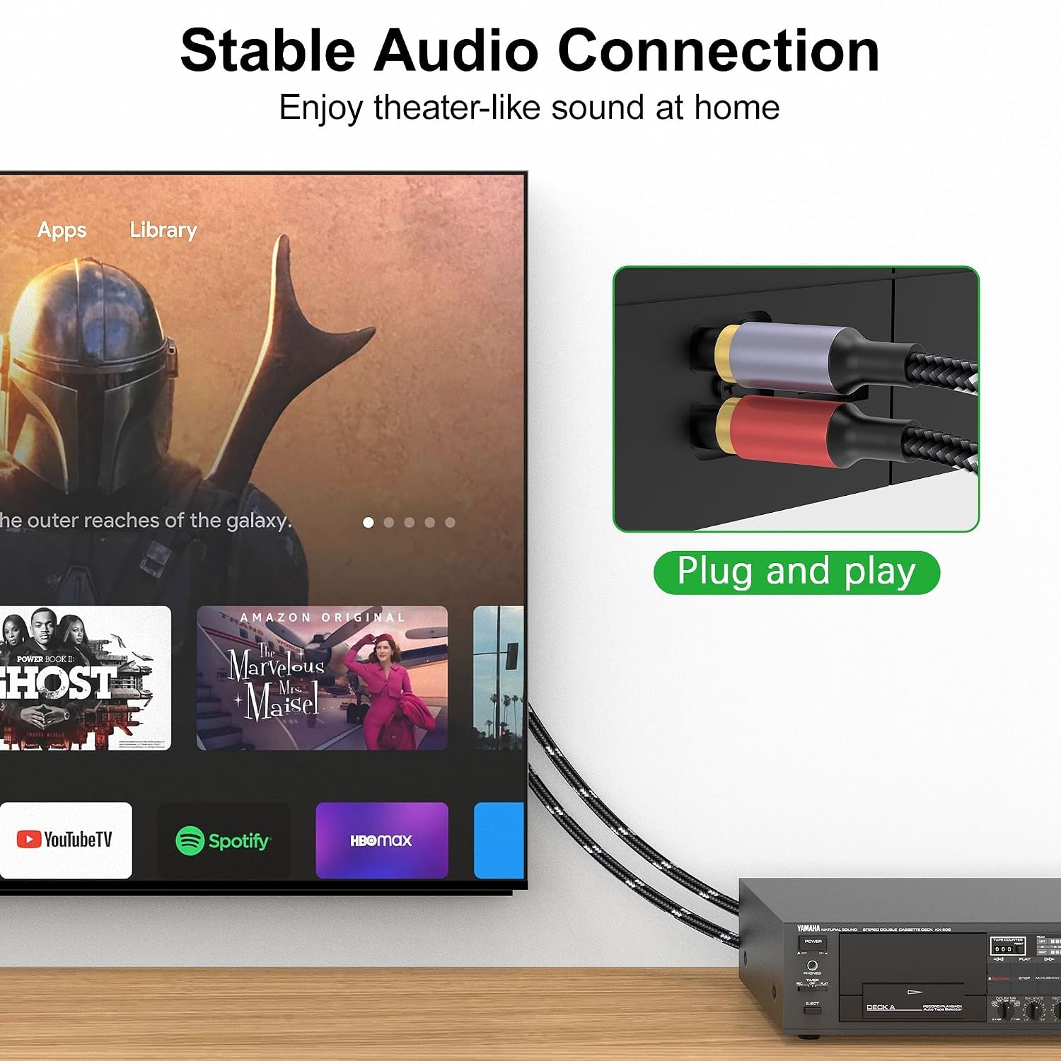 3.5Mm to RCA, Dual 1/4 TS to Dual RCA Cable, 2-In-1 Audio Cable, Gold-Plated Hifi Sound Headphone Jack Auxiliary Cord 1/8 Dual 6.35Mm Adapter Stereo Y Splitter for Phone Speaker MP3 Tablet HDTV 10FT