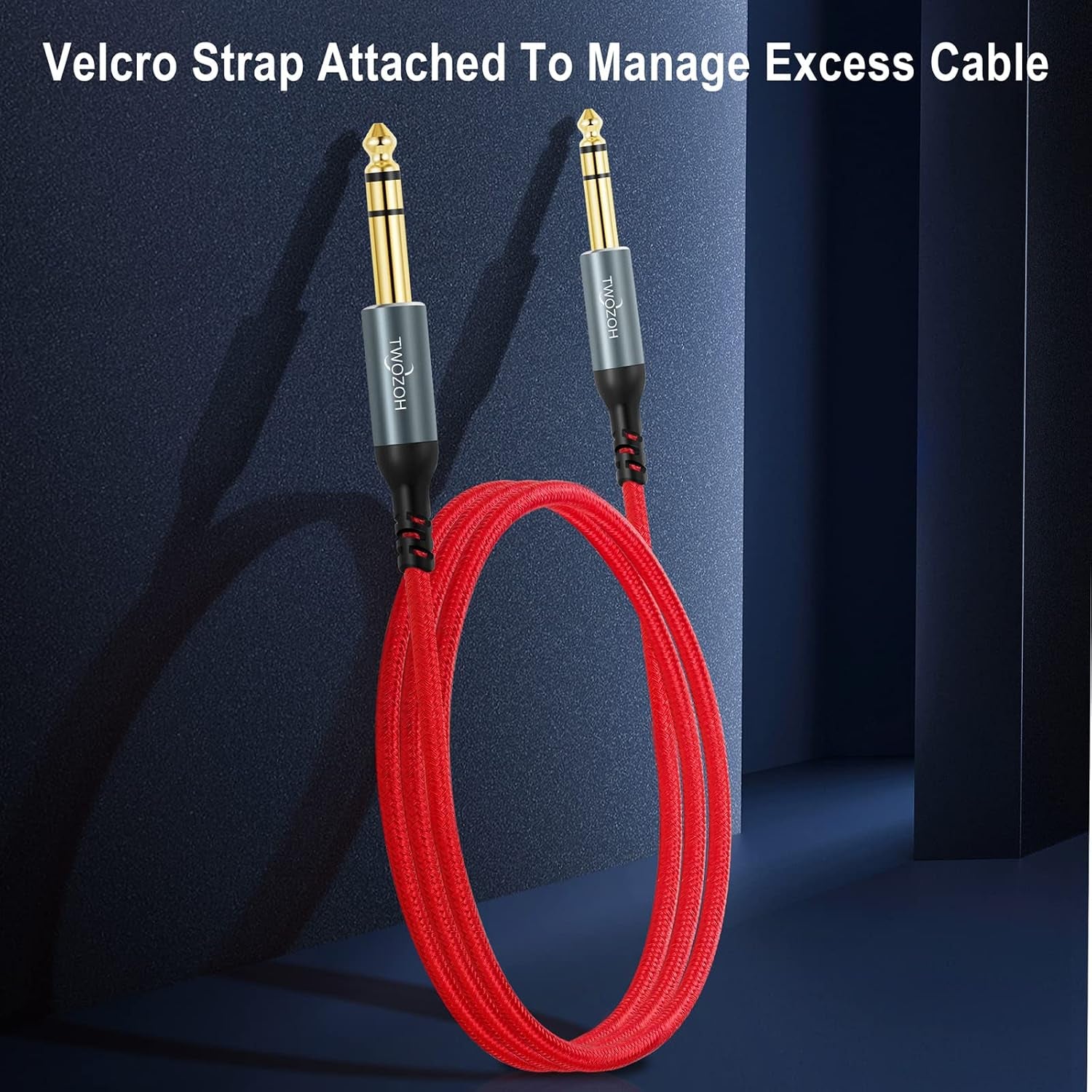 Jack 6.35Mm to 6.35Mm Balanced TRS Stereo Audio Cable, Male to Male 1/4 Inch Guitar Cable 0.5M (Profesional/Hifi)